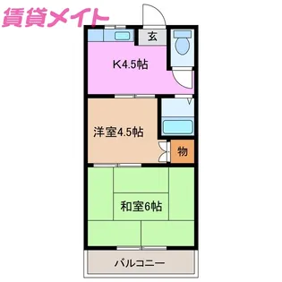 ヒルトップ小下B【2階】の間取り