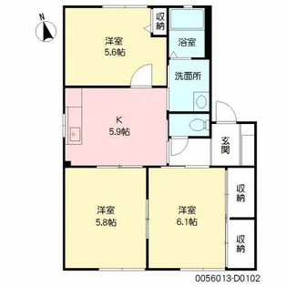 ラフレシアコーポ D棟【1階】の間取り