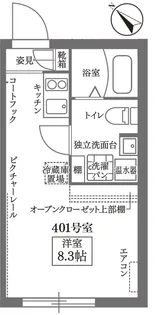 COCOCUBE EKODA North【4階】の間取り