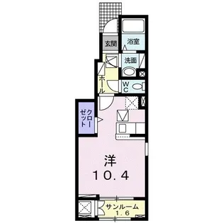 サンポーチ東方 B【1階】の間取り