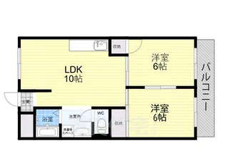 西大道ハイツ【1階】の間取り