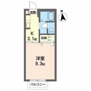 プレッセ山根E【2階】の間取り