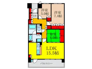 ジオ千里桃山台1番館【12階】の間取り