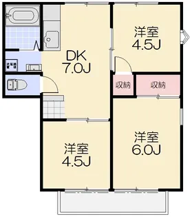 ファームハイツA棟【2階】の間取り