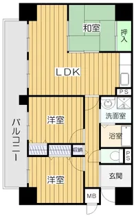 ジーニスコート芝軒【11階】の間取り