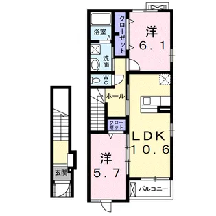 ガーデンハウスすみれ【2階】の間取り