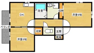 ラ・メゾンナラシノ【2階】の間取り