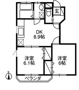 ボヌール・メゾンB【1階】の間取り