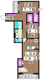 ソレアード泉【1階】の間取り