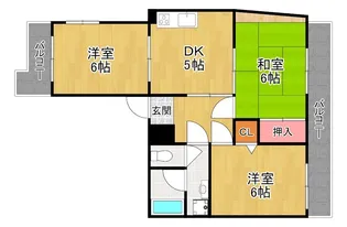 香里サンハイツ【4階】の間取り