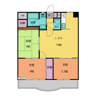 コンフォ・トゥール【5階】の間取り