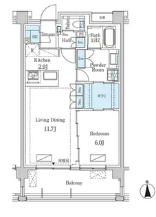 グランドゥールプレミアム代々木大山【1階】の間取り
