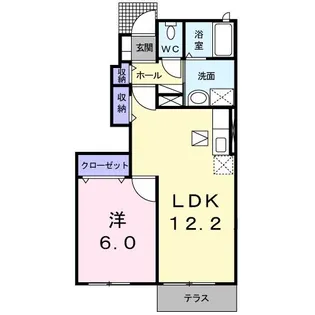 ウィスタリアE【1階】の間取り