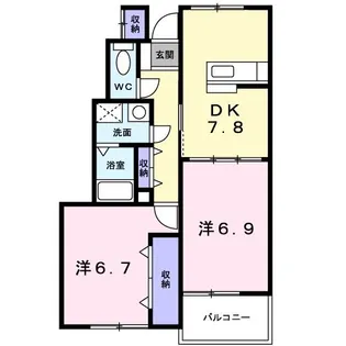 シャルムクレインA【1階】の間取り