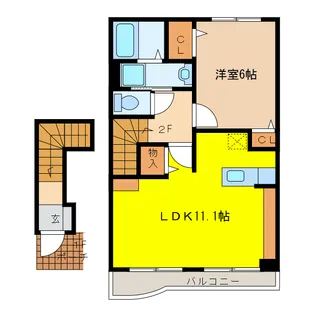 岐阜県大垣市八島町【アパート】の間取り