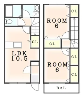 徳島県阿南市那賀川町手島はり【一戸建】の間取り