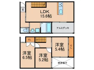 福岡県糟屋郡粕屋町内橋東1【一戸建】の間取り