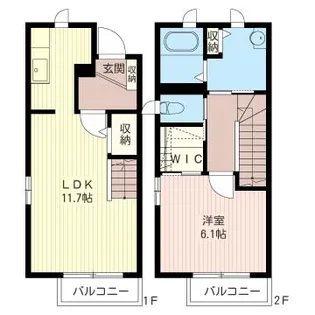 メゾン・ド・ボヌゥール A【1階】の間取り