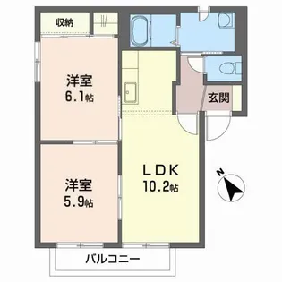 シャンボール D【2階】の間取り
