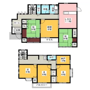 愛知県名古屋市緑区ほら貝1【一戸建】の間取り