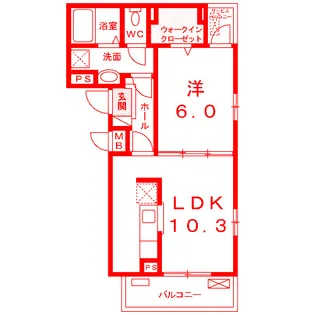 ラフェリオIII【2階】の間取り
