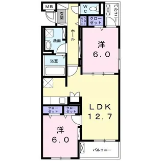 京都府亀岡市三宅町野々神【マンション】の間取り