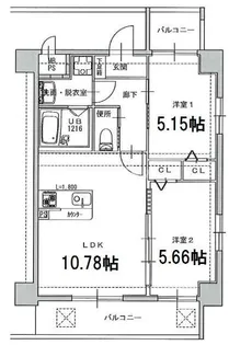 JET BLD GALLERIA【4階】の間取り