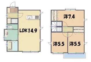 栃木県鹿沼市花岡町【一戸建】の間取り