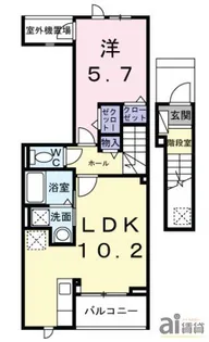 東京都東久留米市前沢3【アパート】の間取り