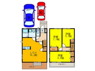 大阪府守口市寺方元町1【一戸建】の間取り