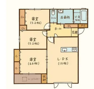 JB錦町BROCADE【2階】の間取り