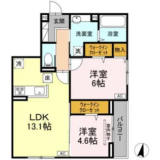 アルカディア中山【1階】の間取り