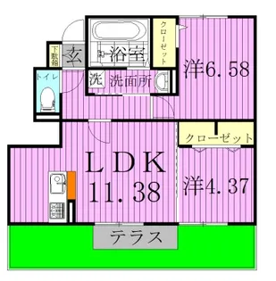 オーク大島田A【1階】の間取り