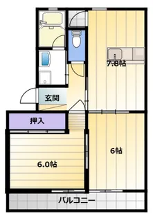 カクサン可美タウンA【1階】の間取り