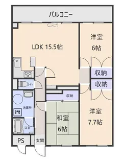 ウィングコート下長【5階】の間取り