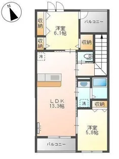 メルヴェーユII【2階】の間取り