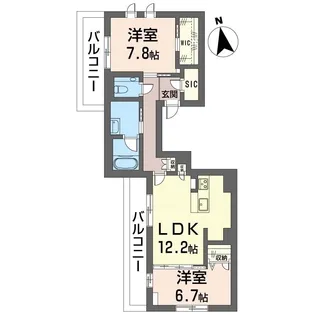 メナージュ四谷【4階】の間取り