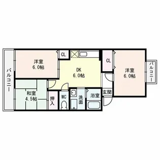 橋内ハイツ【1階】の間取り
