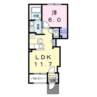 ツインキャッスルA【1階】の間取り