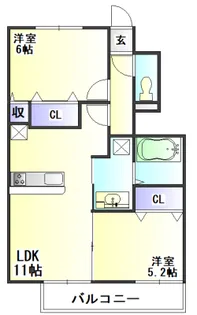 ボヌールメゾン【1階】の間取り