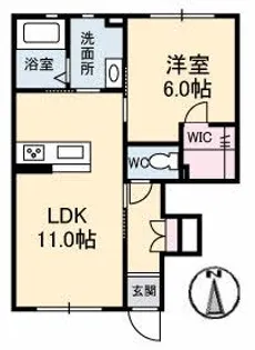 シャーメゾン妹尾【1階】の間取り
