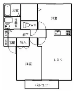 クレスト【2階】の間取り