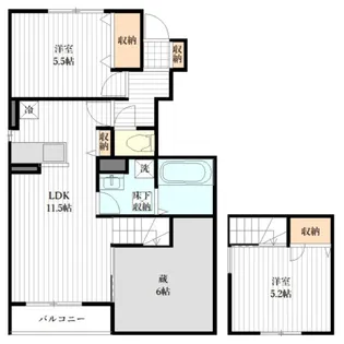 ベルリードメイプル【1階】の間取り