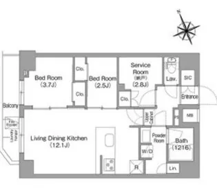 コンフォリア東葛西【8階】の間取り