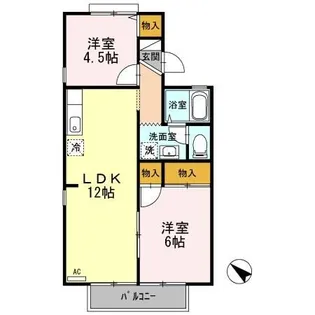 カサフェリスII【1階】の間取り