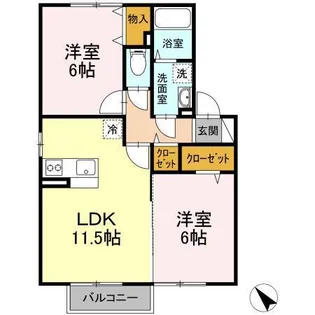 ザ・ギャラリーD【2階】の間取り