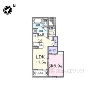 フラン・ソレイユ学園前【1階】の間取り