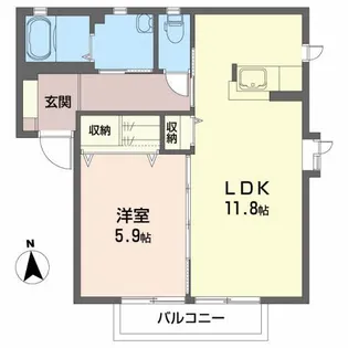 ディアス・ロジュマンB【1階】の間取り