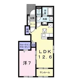 アムールB【1階】の間取り