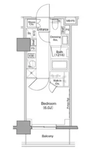 ザ・パークハビオ西横浜【5階】の間取り